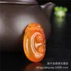 Pendente Ruyi de Ágata Branco Gelo Colar Ruyi Cabeça de Dragão de Calcedônia Lua Branca Fivela de Segurança Pingente de Jade Mercadorias ao Vivo