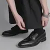 Sapatos de couro estilo brogue transfronteiriços, tamanho grande masculino, modernos, respiráveis, com franjas, mocassins sem cadarço, sapatos casuais de negócios para homens