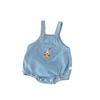 Mono de mezclilla para bebé, mono de verano con bordados bonitos para niños y niñas, camisetas de manga corta, traje holgado para bebé