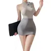 Mini falda bodycon sexy para discoteca, lencería erótica, tentación pura, uniforme profesional para juegos de rol qqny341