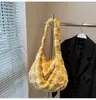 Bolsas Femininas Transfronteiriças Moda Outono/Inverno 2026 Nova Bolsa de Ombro Xadrez de Pelúcia Grande Capacidade Versátil Casual Bolsa Transversal