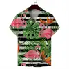 Primavera/Verano 2023 Delgado Casual Cuello Cubano Juvenil Estampado Lujo Ligero En stock Camisa de Manga Corta Estampada Digitalmente 3D para Hombre