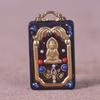 Colar com pingente étnico da marca Green Mother Buddha Xizang Ébano Nepal Pingente pendente verde da mãe Xizang Wenwan