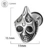 Aretes de Personalidad de Calavera de Acero Transfronterizo Hip Hop Punk Acero Inoxidable Aretes Multiforma Cadena Larga Rosca Externa