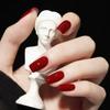 Esmalte de Uñas Postizas de Color Sólido Usable Longitud Media Manicura Europea Cuadrada Removible Calcomanías de Uñas Escarchadas