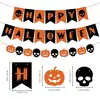 Conjunto de decoração de festa com guirlanda de abóbora temática de Halloween com bandeiras espirais de fantasma e arranjos de banner
