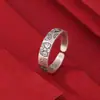 Anillo Personalizado de Estilo Vintage Chino Cultural de Moda con Palabras Auspiciosas y Símbolos de Fortuna, Anillo Abierto de Estilo Étnico, Venta Directa del Fabricante