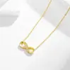 Venda Quente Transfronteiriça Laço Infinito Digital 8 Conjunto de Joias Micro-incrustado Zircônio Clássico Banhado a 18K Colar Popular Feminino