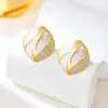 Pendientes Cuadrados Rayados Irregulares Estilo Nuevo Retro Transfronterizos para Mujer, Estilo Europeo y Americano, Personalizados, Exquisitos, de Lujo Ligero y Versátiles