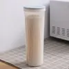 Tubo de macarrão Frasco de grãos grossos Caixa de armazenamento de macarrão selada Design quantitativo Tampa transparente Frasco de armazenamento de plástico Caixa de conservação de alimentos frescos para uso doméstico
