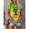 [Grande quantidade em estoque] 2022 AliExpress WISH roupas femininas impressão 3D de animal e letra casual solta gola redonda