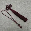 Colgante Conmemorativo de Xiangfei con Nudo de la Paz + Borla de Doble Nudo de Oreja 12cm Borla Insignia Acrílica Colgante Decoración Hecha a Mano
