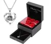 Collar de proyección de plata de ley 100 idiomas transfronterizo popular, joyería femenina, flor eterna, caja de regalo, regalo de Navidad, San Valentín