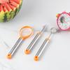 Kit de ferramentas de aço inoxidável para frutas com três peças, três em um, prato de frutas, faca para esculpir frutas, colher para cavar melancia