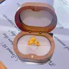 Anel Dourado Estilo Loja de Ouro Areia Dourada Flor Antiga Design de Nicho Anel Luz Luxo Moda Aberto Versátil Joia
