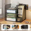 Prateleira de Armazenamento para Classificação de Assuntos Porta-livros de Mesa Estante em Camadas Porta-arquivos de Mesa para Estudante Prateleira de Armazenamento de Livros Uso Doméstico