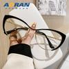 Montura de gafas de ojo de gato, lisa, antiluz azul, decorativa, para miopía, para mujer, con grados a juego, montura de gafas para hombre con cara redonda cuadrada.