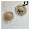 2024 nuevo verano pequeño estilo extranjero sombrero para niños sombrero de paja con encaje sombrero de paja sombrero fresco sombrero de paja para bebé sombrero para el sol