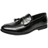 Zapatos de Cuero sin Cordones para Hombre, Estilo Peluquero, Zapatos Juveniles de Moda, Zapatos Casuales Transpirables Estilo Coreano con Aumento Oculto de Altura, Mocasines sin Cordones Estilo Británico