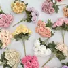Flores Artificiales para Boda, Rosas de Diamante de Nueve Cabezas, Arreglos Florales para Salón de Bodas, Decoraciones para Pasillo, Exhibición en Casa, Flores de Seda para Exportación