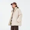 Outono 2025 Novos Looks de Casal Estilo Japonês Tendência Jaquetas Pão Casacos Curtos Soltos com Gola Alta para Homens e Mulheres
