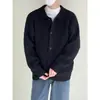 Suéter rojo estilo coreano para hombre para el año zodiacal 2026, tejido casual de punto holgado con cuello, chaqueta superior de moda