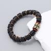 Tendencia de moda de personalidad europea y americana transfronteriza Pulsera de pulsera de cuentas de madera negra retro hecha a mano para hombre Joker al por mayor