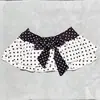 Conjunto de Tres Piezas Transfronterizo Europeo y Americano Ins Estilo Nuevo Lindo, Moderno y Sexy Top de Cuello Halter con Lunares y Lazo + Falda