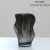 Vaso de Vidro Softhome Escandinavo de Boca Larga com Frisos e Borda Enrolada Plissado Decoração Suave Decorações para Sala Modelo