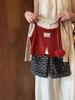 Conjunto de Tres Piezas para Niña al por Mayor Transfronterizo Otoño Nuevo Chaleco de Punto Camiseta de Manga Larga Floral Pantalones de Pierna Ancha Moderno
