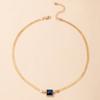 Collar de diamantes cuadrados creativos transfronterizos para mujer, cadena de clavícula, collar corto simple japonés y coreano, joyería