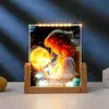 Luz de Noche Luminosa de Cristal con Forma de Cubo 3D Impreso a Color Transfronterizo Adorno Decorativo Creativo para Escritorio Regalo de Cumpleaños para Niñas