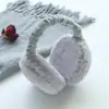 Fofos protetores de ouvido dobráveis e quentes em formato de hambúrguer para mulheres, portáteis, unissex, cor sólida, proteção de inverno contra frio e geada, protetores de ouvido de pelúcia extra grandes