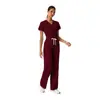 Traje de quirófano de dos piezas con escote en V de Tiktok, hecho a medida según dibujos, uniforme de médico de clínica, ropa médica de comercio exterior
