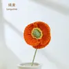 Amapola de Hilo Tejida a Mano Flor Artificial Accesorio para Fotografía Decoración de Escritorio Regalo de Vacaciones Adorno Creativo