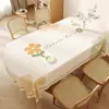 Toalha de mesa oval floral, lavável, à prova d'água, à prova de óleo, toalha de mesa de jantar estilo ins, luxo leve, sensação de alta qualidade, modelo 2025 novo