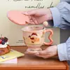 Tazas de Cerámica de Alta Gama para Niñas, Tazas de Agua Cerámicas de Aspecto Elegante para el Hogar, Tazas de Desayuno para la Oficina, Regalos Prácticos para Mujeres
