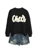 Carta Cheer Moda Otoño e Invierno para Mujer Casual Manga Larga Amazon Ebay Sudadera Holgada Transfronteriza Europea y Americana al por Mayor