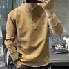 Sudadera de Otoño Camiseta Nueva Bordado de Letras Estilo Coreano Casual Juvenil Holgada Tendencia Versátil Mangas Largas para Hombre