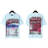 24S Moda Americana Nova Chegada alta qualidade Camiseta Solta Algodão Puro Frente e Verso Impressão HD Moda Casual Masculina e Feminina Marca Manga Curta