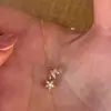 "Meteoro de Inverno" Colar Estrela Dourado Brilhante Estilo Coreano Totalmente Cravejado de Diamantes para Mulheres, Design Exquisito, Corrente Clavicular de Natal