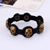 Pulsera de cuero de vaca retro directa de fábrica de joyería nueva transfronteriza de Europa y Estados Unidos, pulsera de cuero con calavera para hombre simple