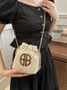 Bolso Tejido de Paja Bolso Tejido Nueva Moda Verano 2024 Todo Combinable Hombro Playa Bolso Popular de Vacaciones Bolso Cruzado Tipo Cubo