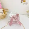 Bolsa para Niña Estilo Coreano Otoño e Invierno con Lazo Camelia Perla Portátil Encaje Encaje Bolsa Cruzada para Guardería