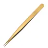 Pinzas para Pestañas Postizas Pre-hechas de Fábrica, Rizador de Pestañas para Injerto de Artista de Pestañas, Pinza de Pluma Dorada Delfín, Herramienta de Pinza para Florecimiento de Alta Precisión