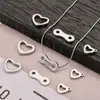 Pingente de Coração Polido em Aço Inoxidável Acessórios para Pulseira Colar de Joias DIY Conector em Forma de Coração Pingente Feito à Mão