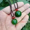 Varios Tipos de Colgantes de Cuentas Redondas, Colgantes de Jade Verde Hetian, Colgantes de Jade con Hilo de Oro, Colgantes de Ágata de Jade Verde Seco, Jade Verde de Taiwán