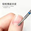 Cabezal para pulir uñas, hoja corta, tubo recto, para eliminar piel muerta, empujador de cutícula, diamante, pretratamiento estilo ruso, cabezal pulidor con bolsillo abierto