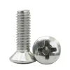 Tornillo Perno de Acero Inoxidable 304 Gb820 Cabeza Avellanada Cruzada Tornillo Pequeño de Cabeza Media Plana M2M2.5M3M4M5M6