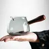 Taza de té de cristal con asa lateral estilo japonés, taza de té, tetera, taza de té de burbujas para el hogar, taza pública de alta gama, Taza de té, colador de té